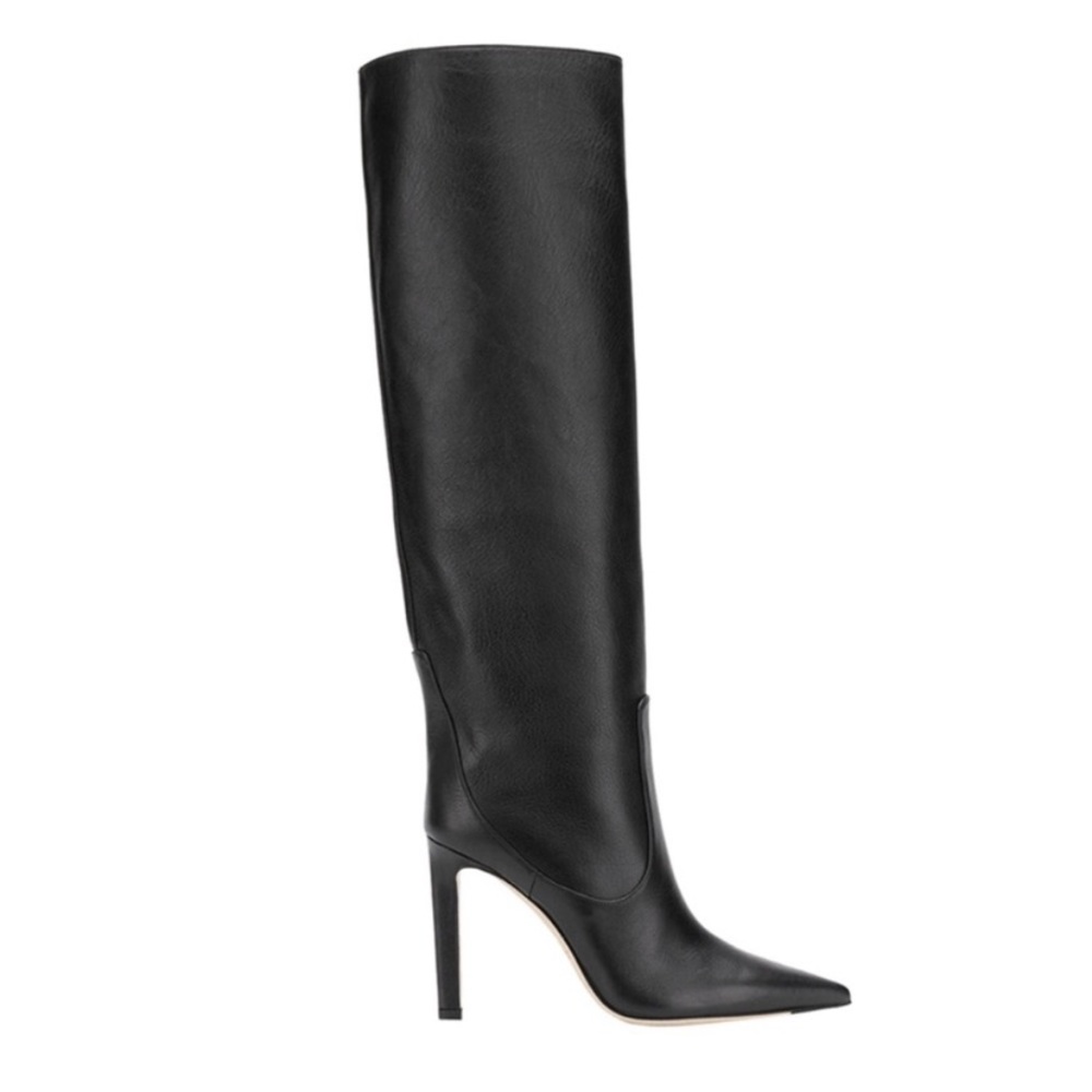 JESSICA BUURMAN Vokea Black Leather Knee High Boots